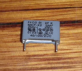 0.01uF 275VAC X2 Mains Suppression Capacitor - Part # .01MKPX2-275