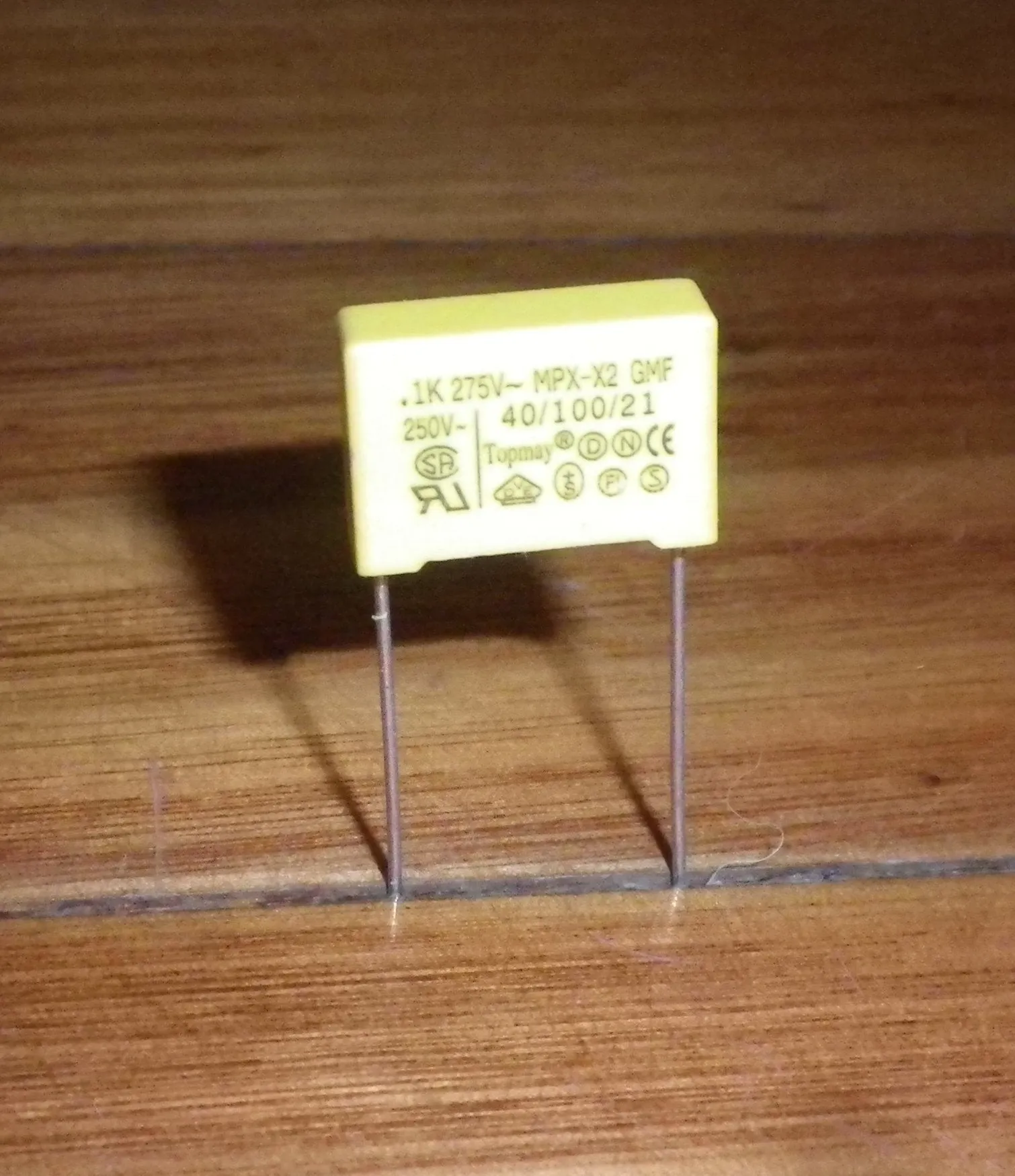 0.1uF 275VAC X2 Mains Suppression Capacitor - Part # .1MKPX2-275