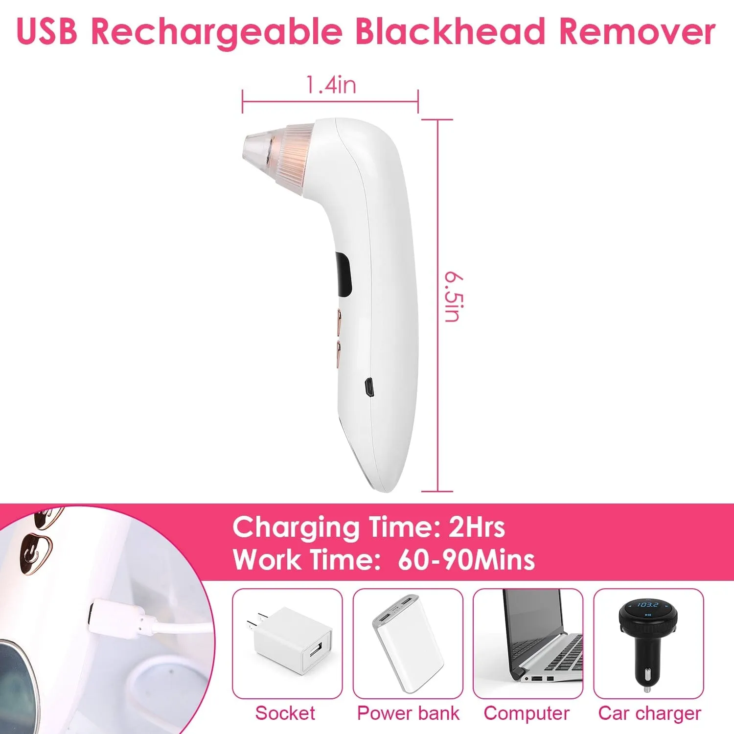 Blackhead Vacuum Remover Electric Blackhead Comedone Extractor