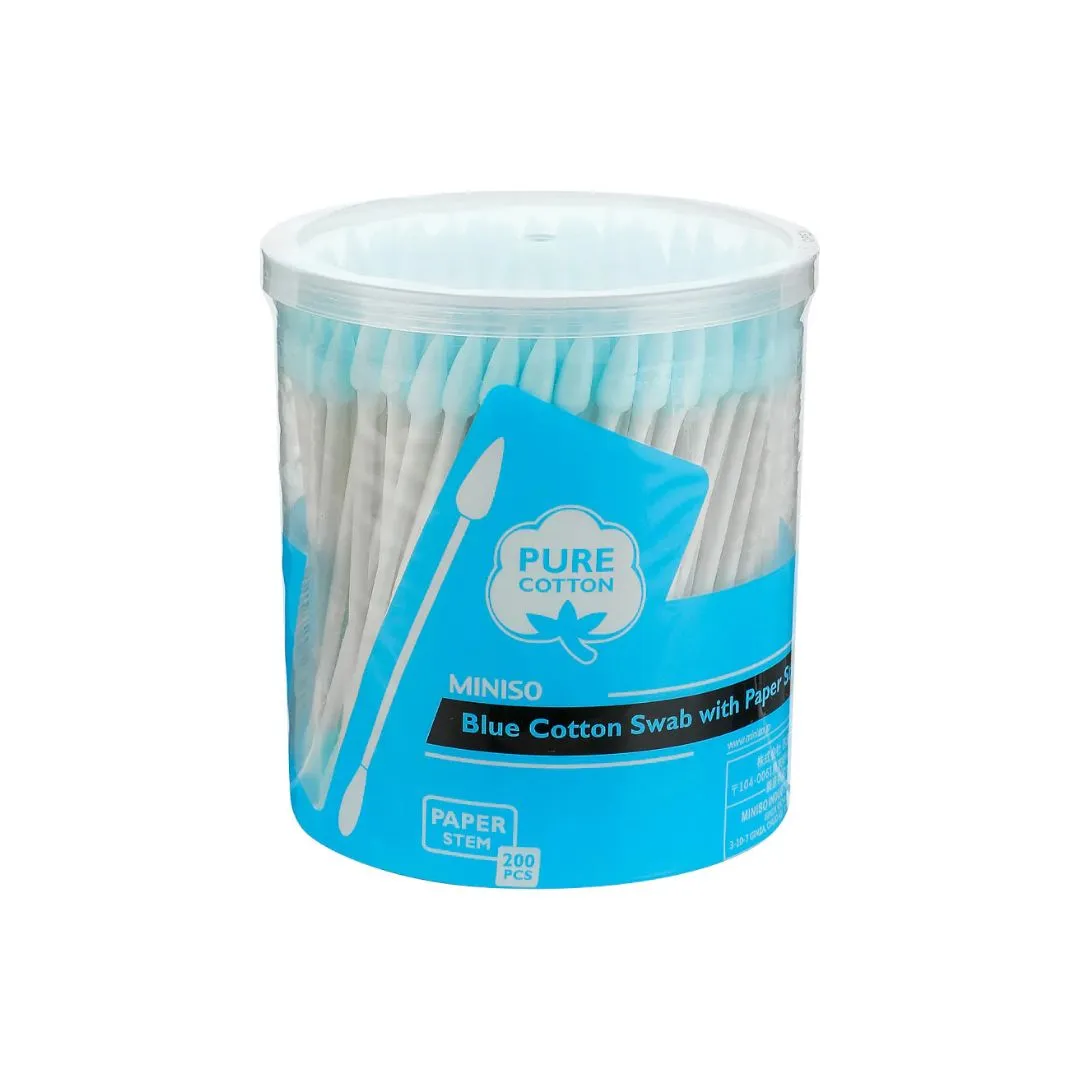 Blue Cotton Swab with Paper Stem (200 Pcs)