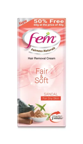 Fem hair removal cream - Sandal - For Dry Skin - 40gm