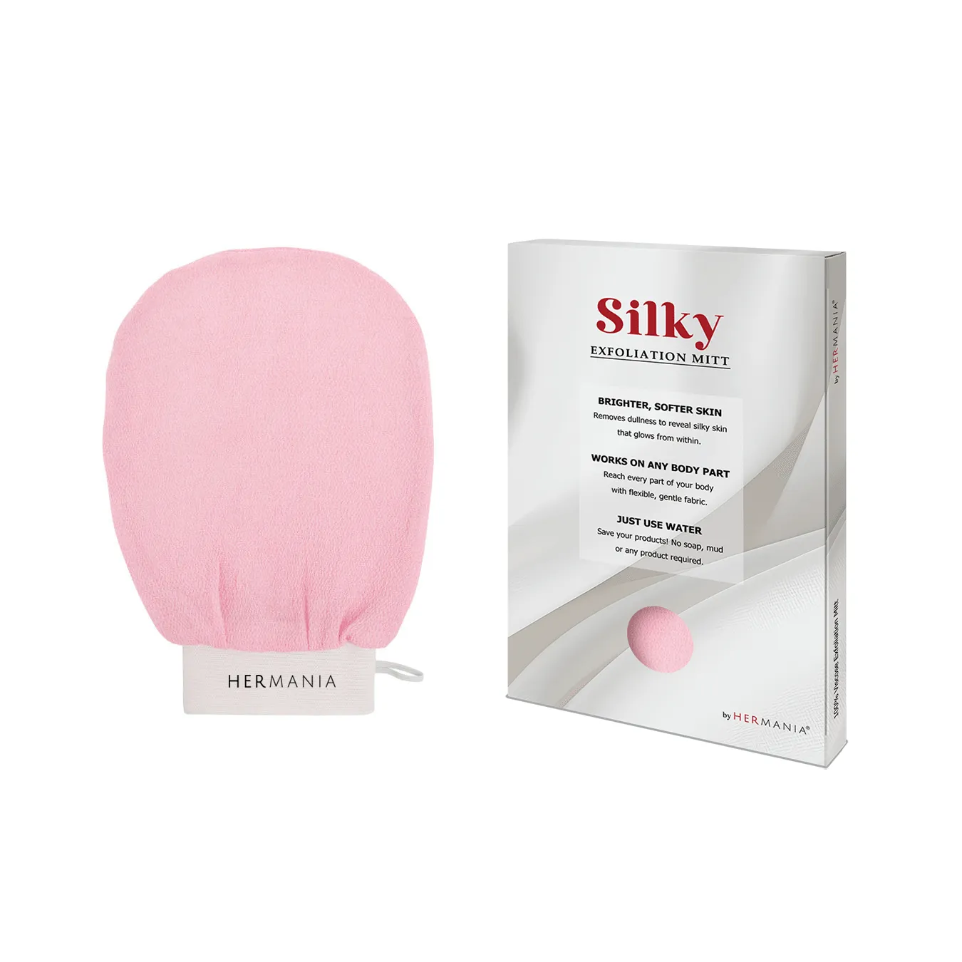 Hermania Silky Exfoliation Mitt - Pink