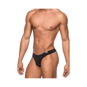 Male Power Seamless Sleek Sleek Thong W/sheer  Pouch Black Lx