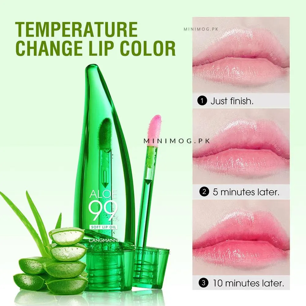 Miss Beauty New  Aloevera Soothing Gel Lip balm Color Changing lip gloss MATTE ME Aloe Vera 99% Soothing Gel Magic Lip Gloss Light Pink Shade