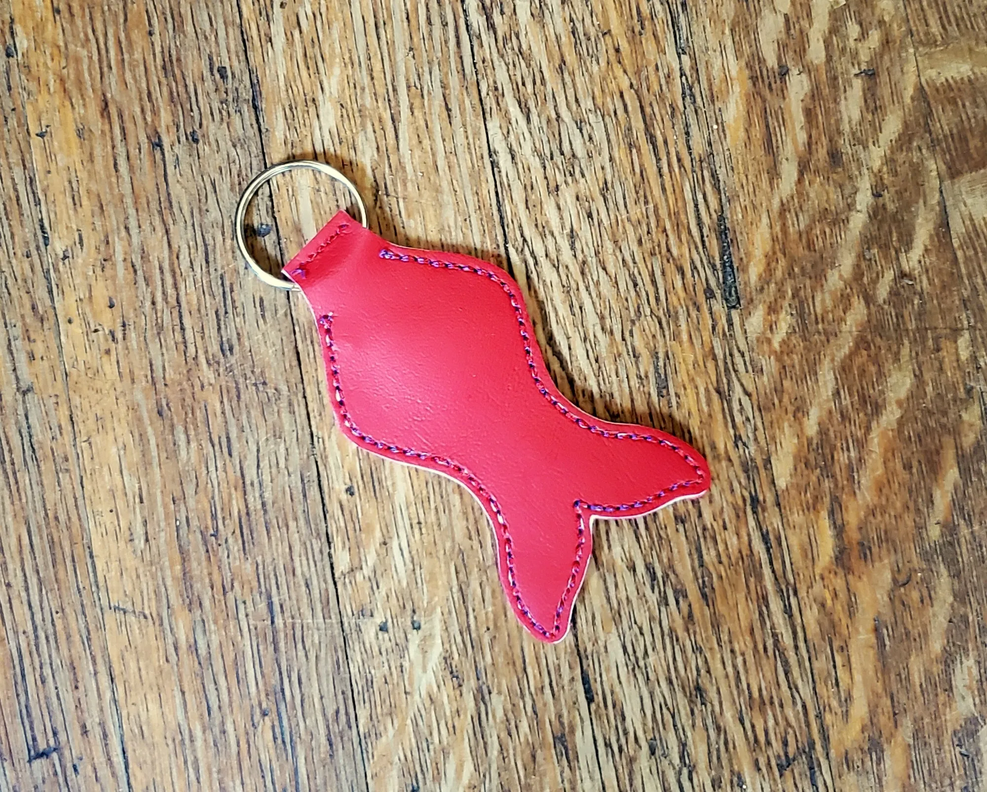 Red Mermaid Lip Balm Holder Keychain