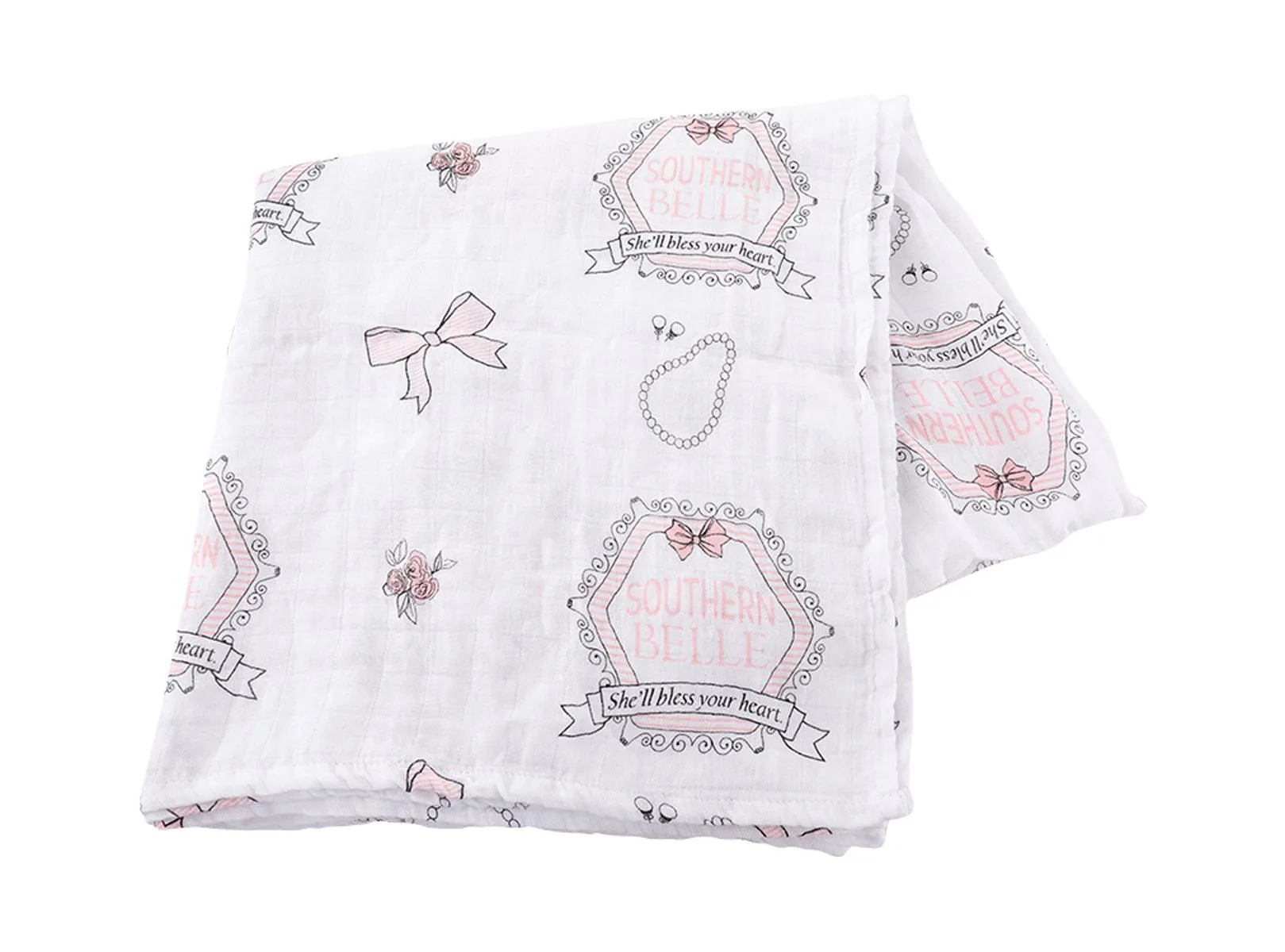 Southern Belle Baby Muslin Swaddle Receiving Blanket