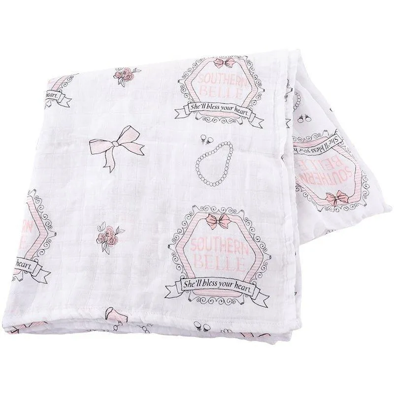 Southern Belle Baby Muslin Swaddle Receiving Blanket