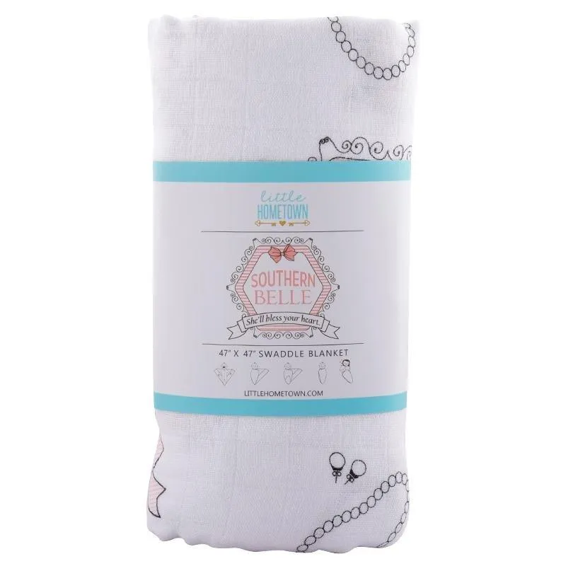 Southern Belle Baby Muslin Swaddle Receiving Blanket