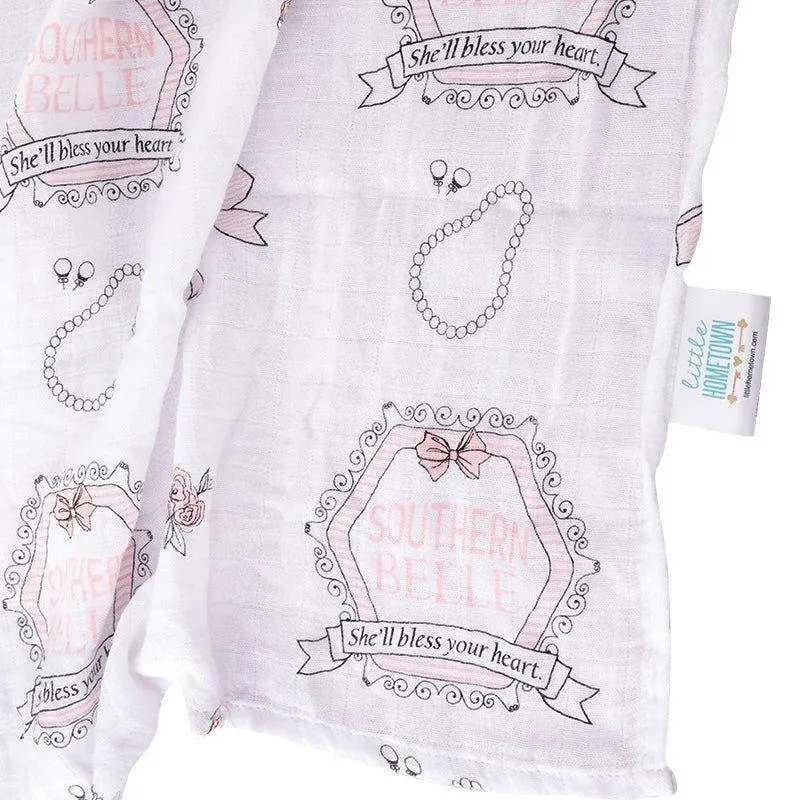 Southern Belle Baby Muslin Swaddle Receiving Blanket