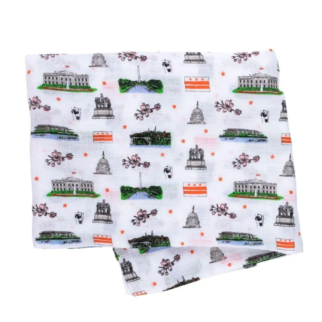 Washington DC Baby Muslin Swaddle Receiving Blanket